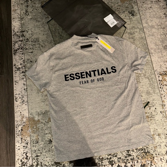 Brand New Essentials Dark Oatmeal T Shirt - Picture 3 of 6